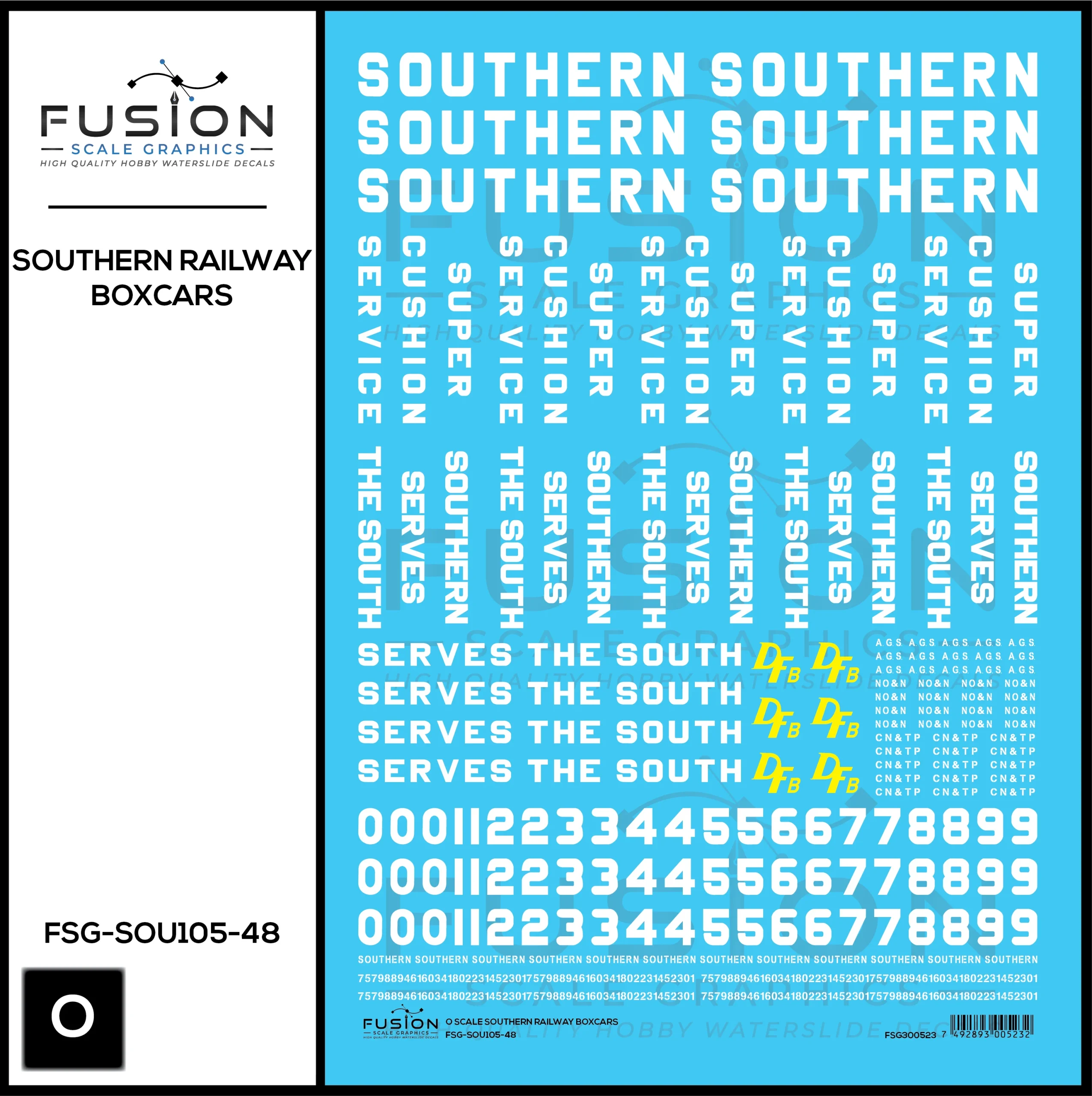 O Scale Southern Railway Boxcars Decal Set - Fusion Scale Graphics