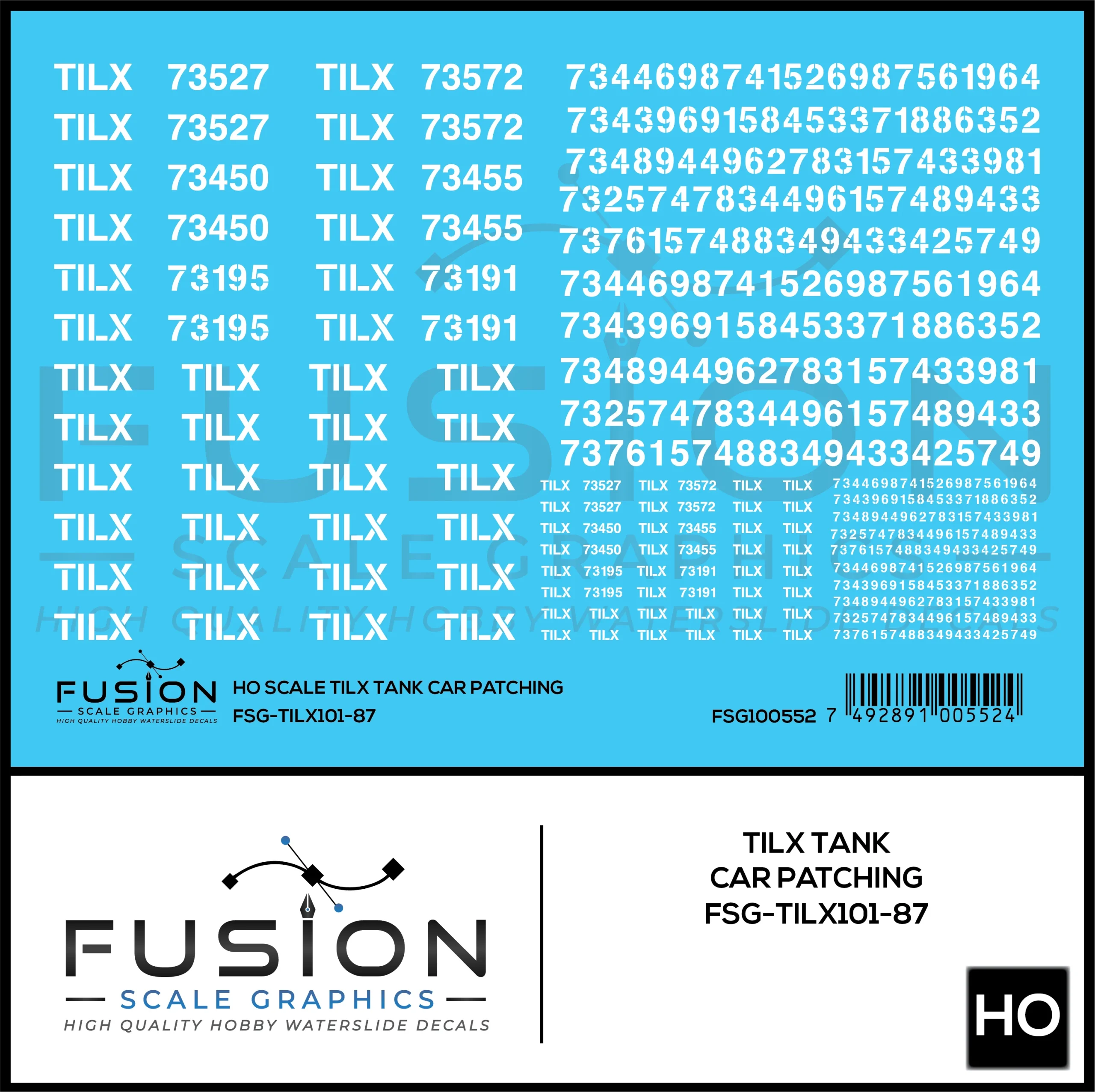 HO Scale TILX Tank Car Patch Decal Set - Fusion Scale Graphics