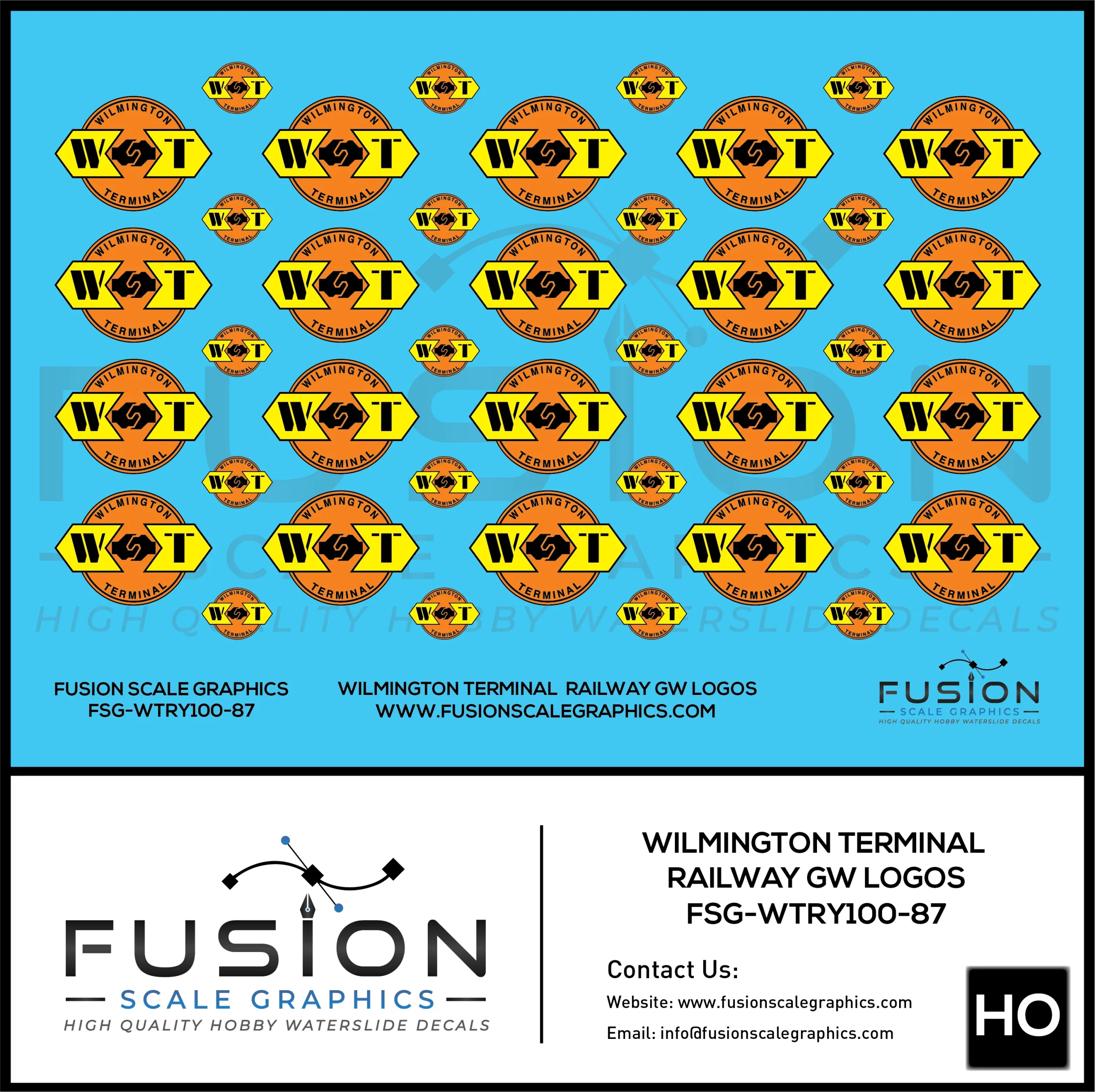 HO Scale Wilmington Terminal Railroad Logos Decal Set - Fusion Scale Graphics