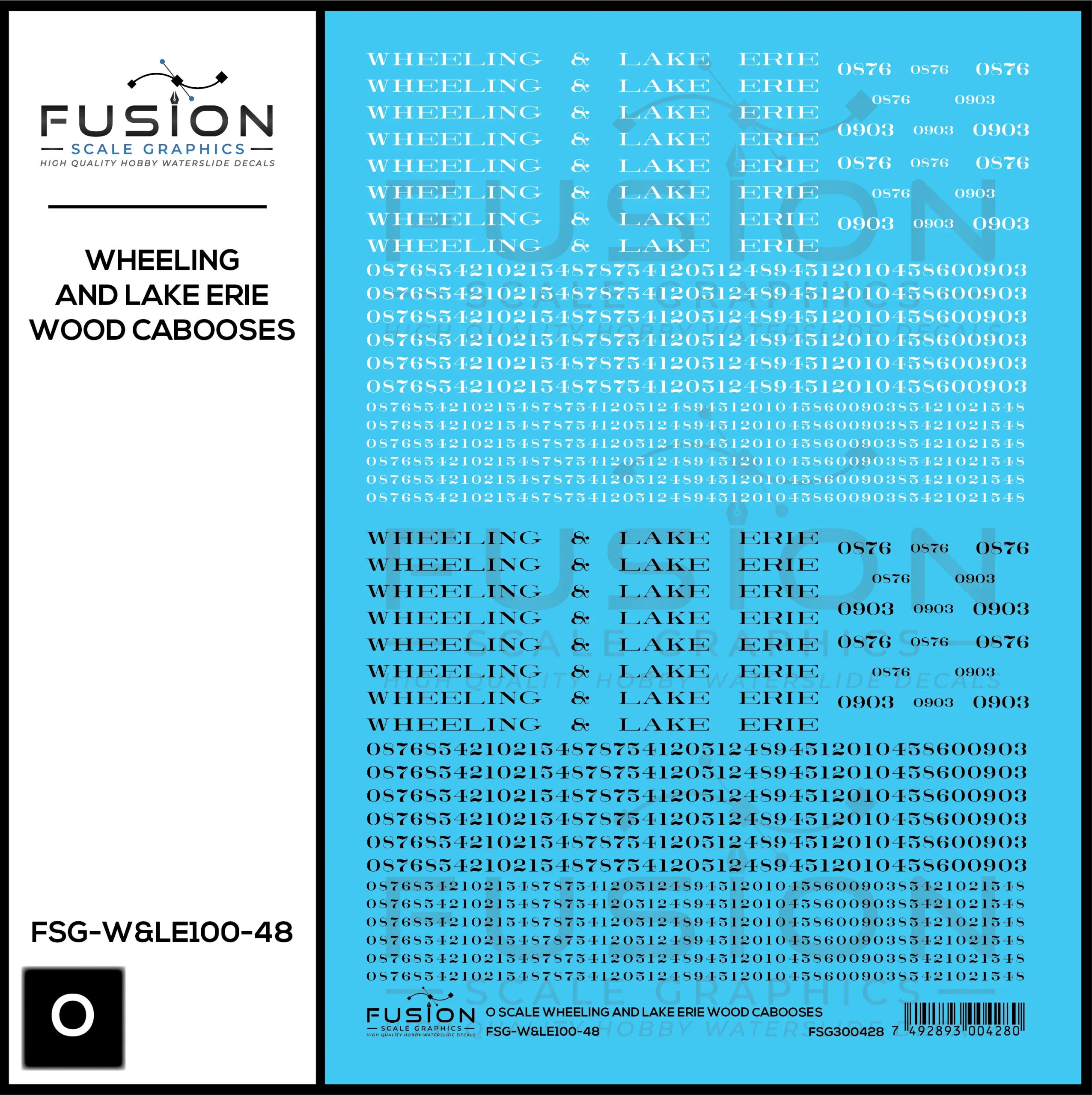 O Scale Wheeling & Lake Erie Wood Cabooses Decal Set - Fusion Scale Graphics