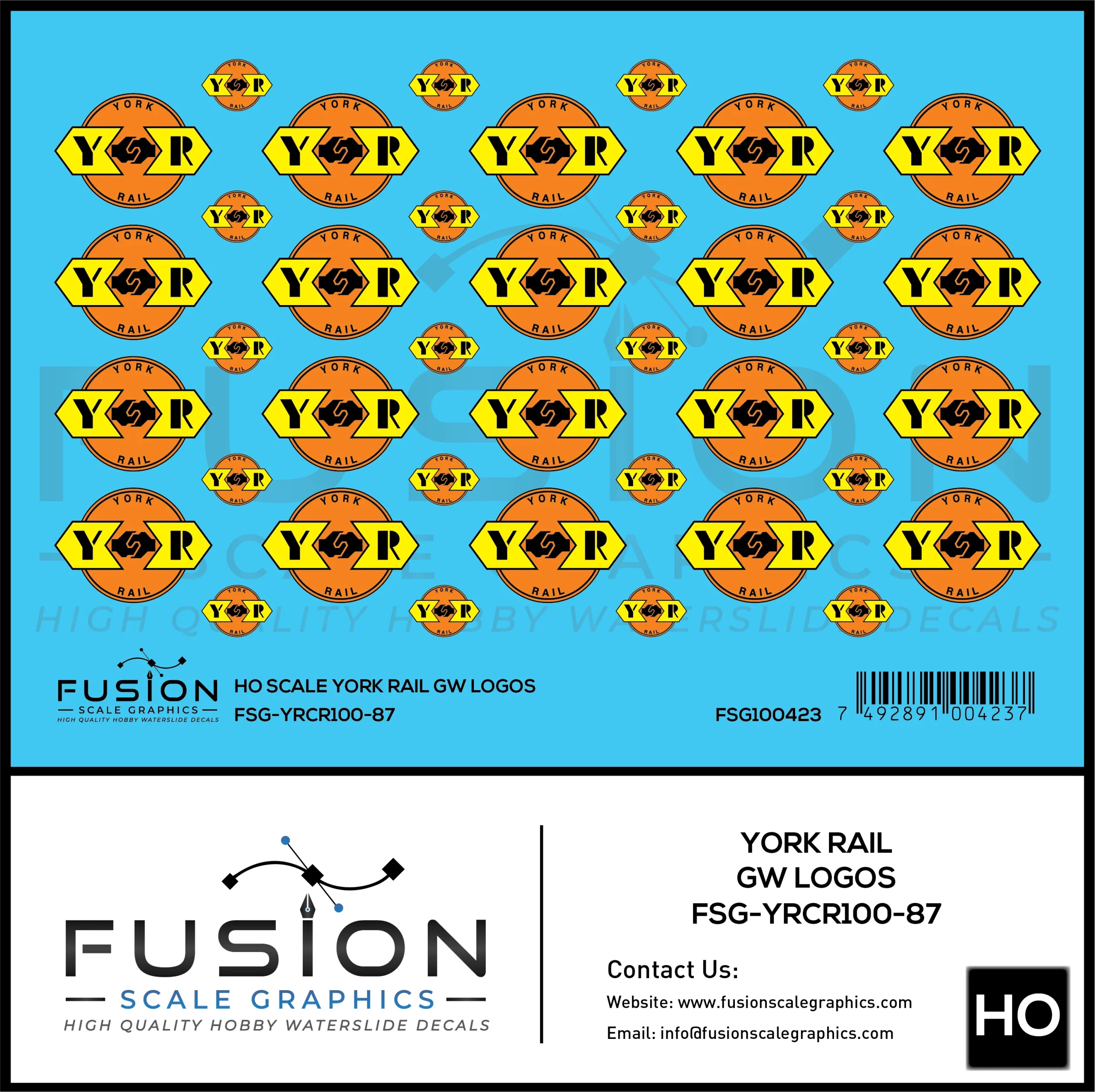 HO Scale York Rail Logos Decal Set - Fusion Scale Graphics