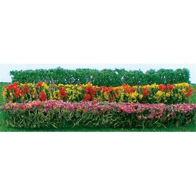 JTT HO Flower Hedges 5'' X 3/8'' X 5/8'' Red Pink Yellow