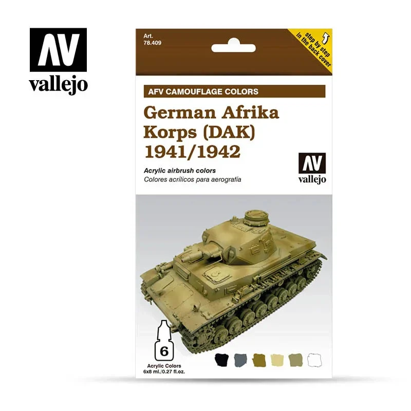 Vallejo 6ml Set of 8 (1941/1942) German Afrika Korps (DAK) - 78409