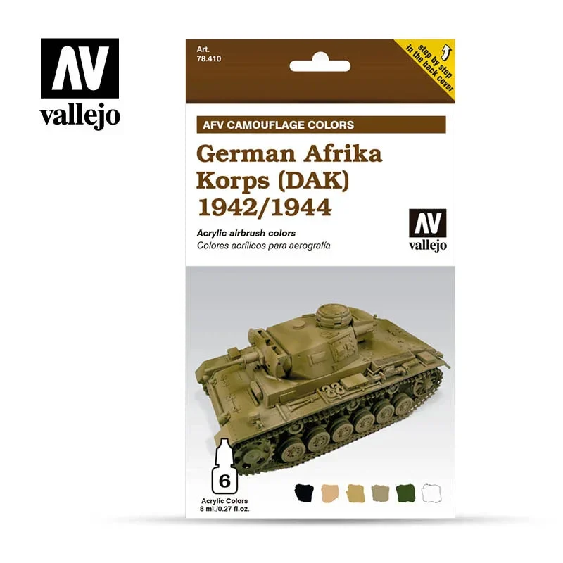Vallejo 6ml Set of 8 (1942-1944) German Afrika Korps (DAK) - 78410