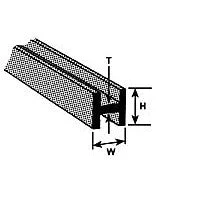 Plastruct Dark Gray ABS H-Column - 1/16" (1.6mm) x .1/16" (1.6mm) - .020 (0.5mm) thick - 10" (250mm) Length (8 per pk)