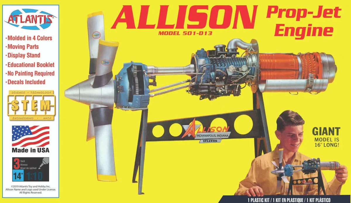 1:10 Atlantis Models Allison 501-D13 Prop Jet Aircraft Engine - 1551