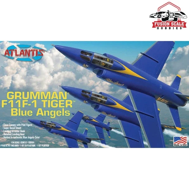 Atlantis Models F11F-1 Grumman Tiger Blue Angels 1/54 Plastic Model Kit Atlantis