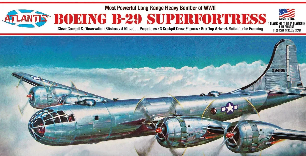 1/120 Atlantis Models Boeing B-29 Superfortress with Swivel Stand 208