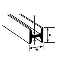 Plastruct 5/16" Polystyrene H-Column (.313" or 7.9mm) 15" length (5 per pack)