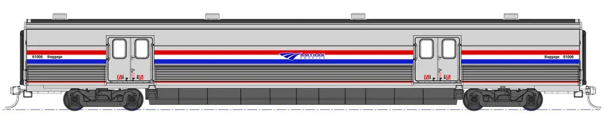 HO Kato Amtrak Viewliner II Baggage Car Phase III Heritage #61058 w/Lighting 3562121