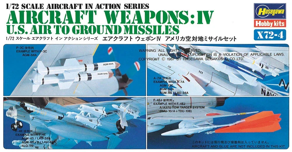 1/72 Hasegawa Aircraft Weapons IV American Air-To-Surface Missile Set 35004