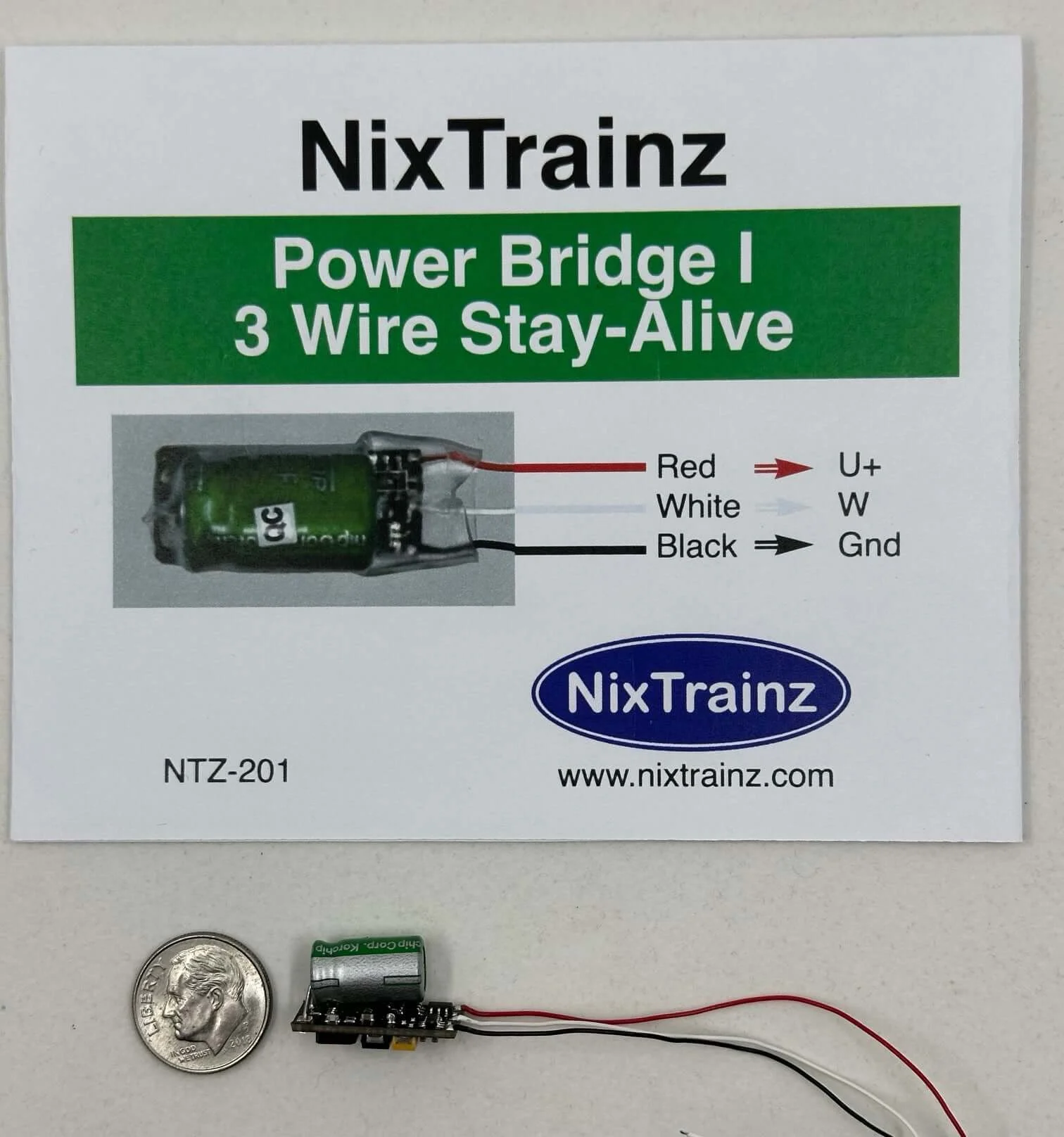 NixTrainz Power Bridge I 3 Wire Stay Alive For ESU LokSound NTZ201 - NixTrains