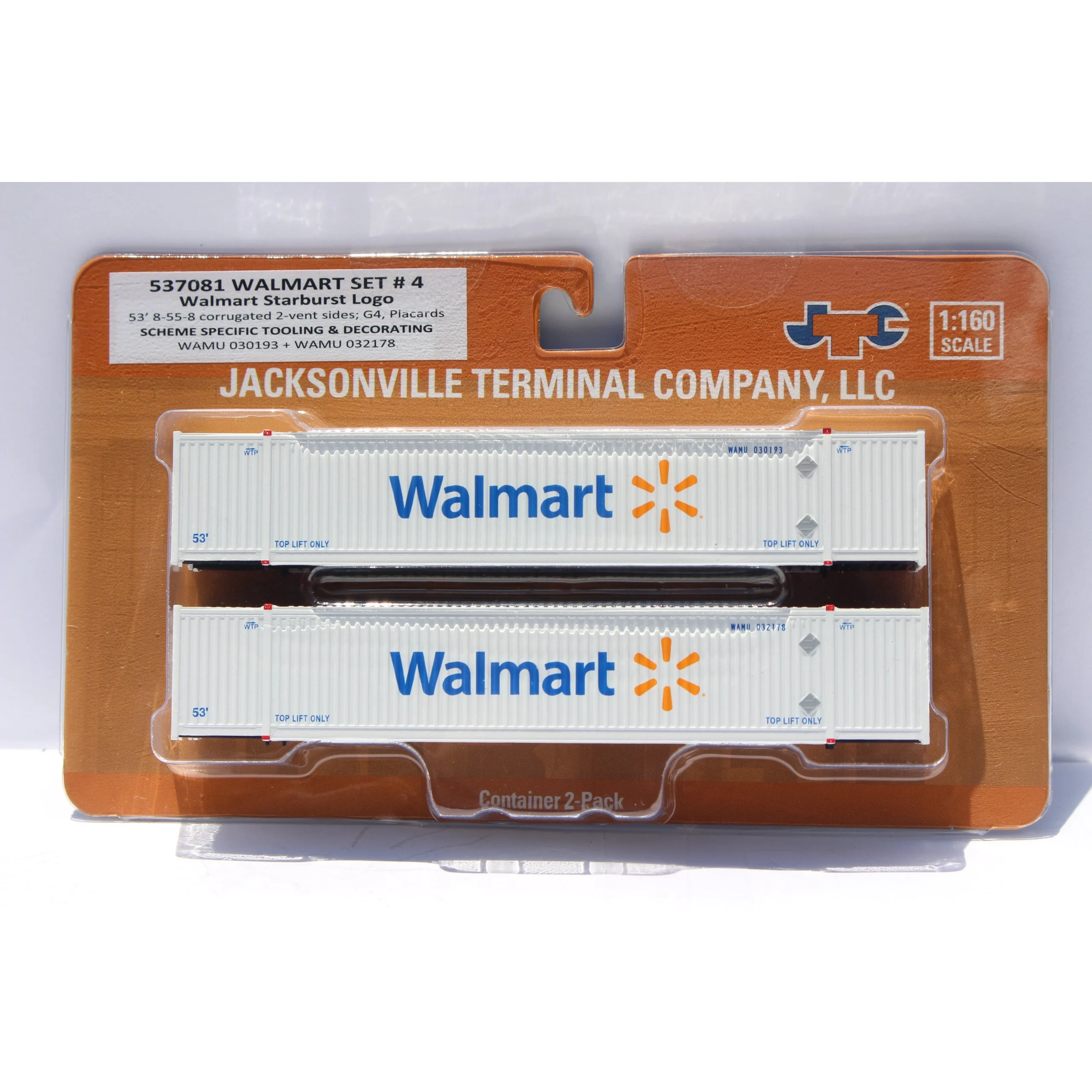 Jacksonville Terminal N Scale Walmart Star Burst Loco #4 53' High Cube Containers - JTC 537081