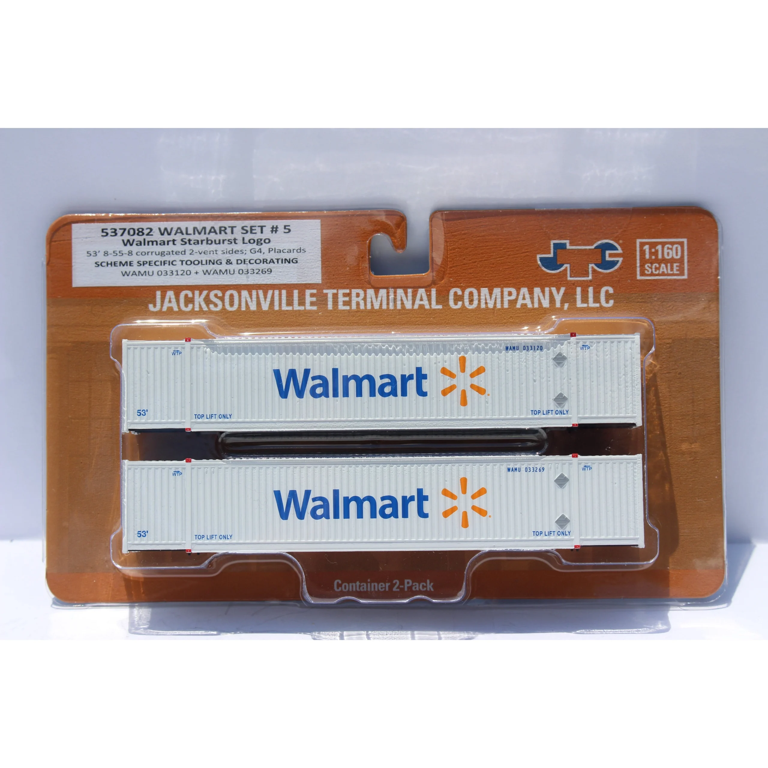 Jacksonville Terminal N Scale Walmart Star Burst Loco #5 53' High Cube Containers - JTC 537082