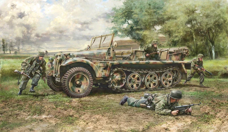 1/35 Italeri Sd.Kfz. 10 Demag D7 with German Paratroops 6561