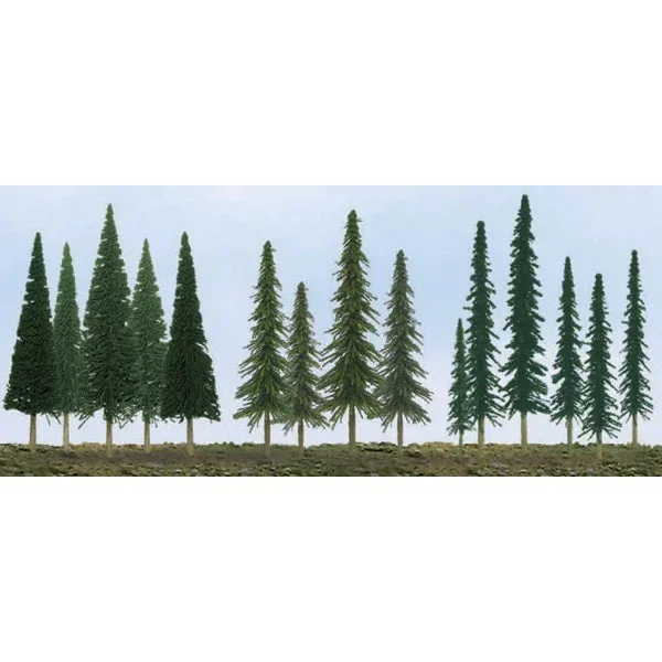 N to HO Scale JTT - Bulk Evergreen Trees 2.5" to 6" (Multi Scale) - 92118