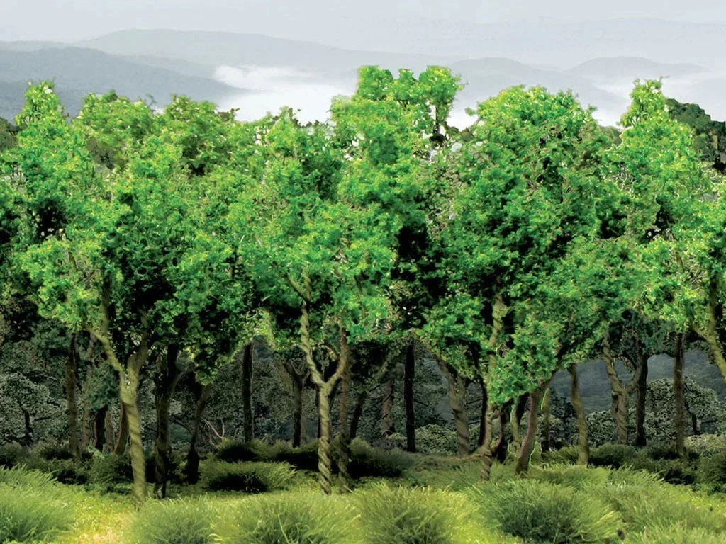 O Scale JTT - Woods Edge Trees Green - 95618