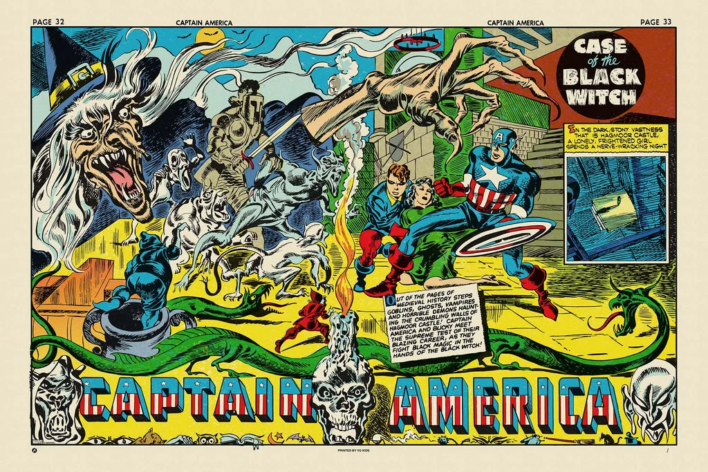 Captain America #8: "Case of the Black Witch" Poster - Jack Kirby