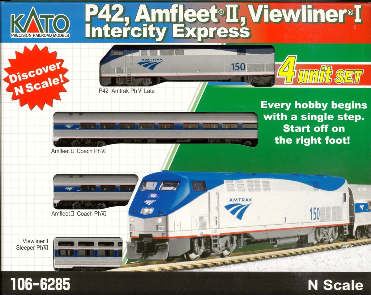 N Kato P42 Amfleet II Viewliner I Intercity Express 4 Unit Set 10662851