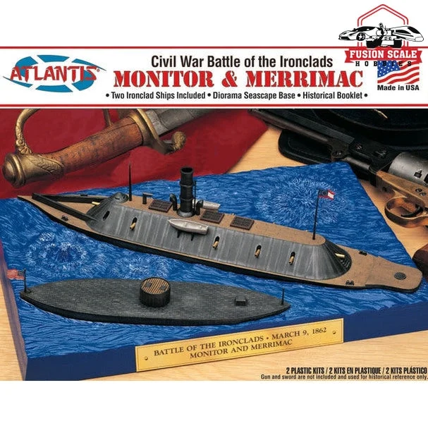 Atlantis Models Monitor and Merrimac/Virginia Plastic Model kit Set
