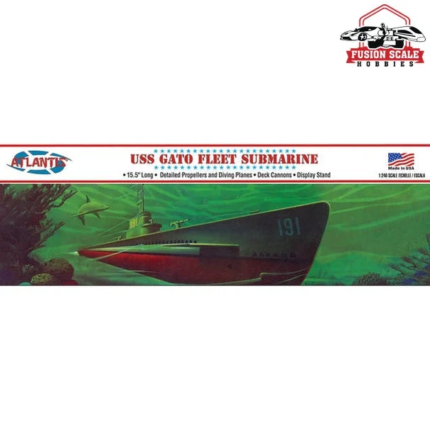 Atlantis Models USS Gato Fleet Submarine 1/240 Plastic Model Kit Atlantis Made in the USA