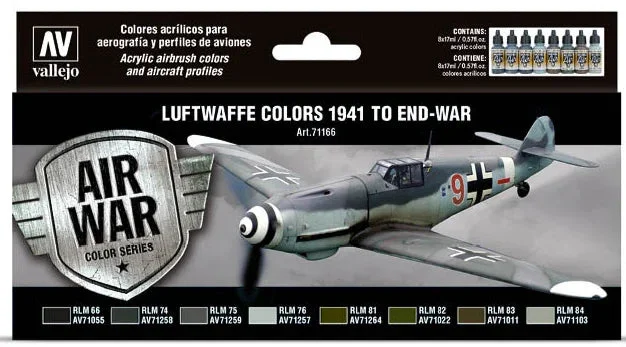 Vallejo 17ml Set of 8 (1941 to end-war) Luftwaffe colors - 71166