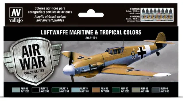 Vallejo 17ml Set of 8 Luftwaffe Maritime & Tropical colors - 71164