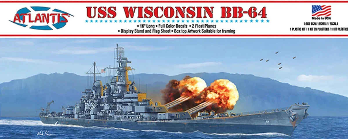 1/665 Atlantis Models USS Wisconsin BB-64 Battleship -3006