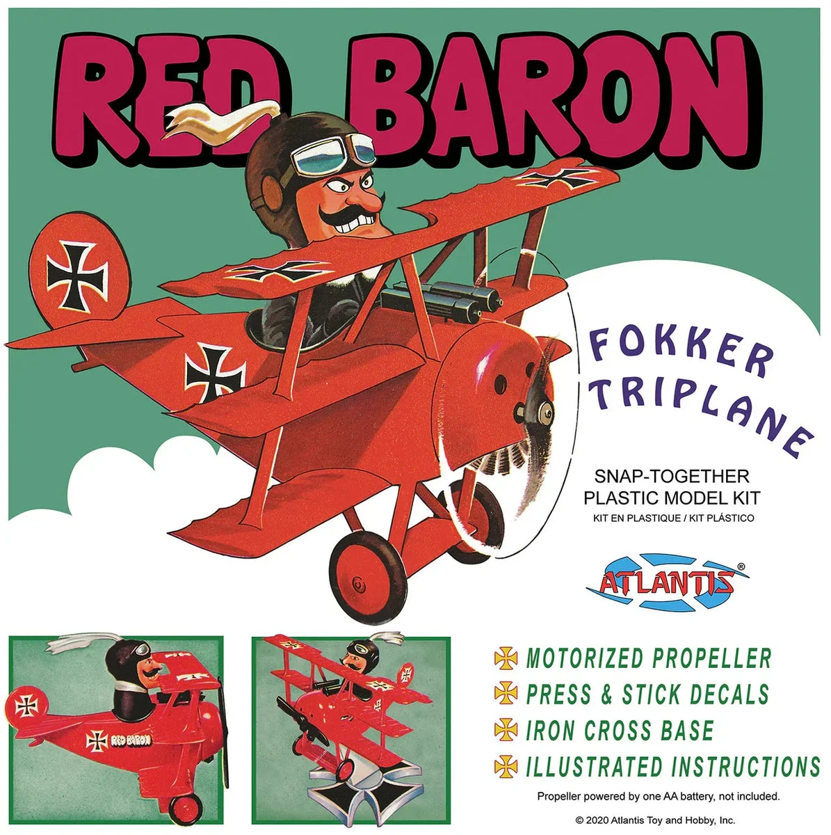 Atlantis Models Red Baron Fokker Triplane with Motor SNAP-5903