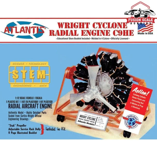 Atlantis Models Wright Cyclone Engine 1/12 Scake Plastic Model Kit