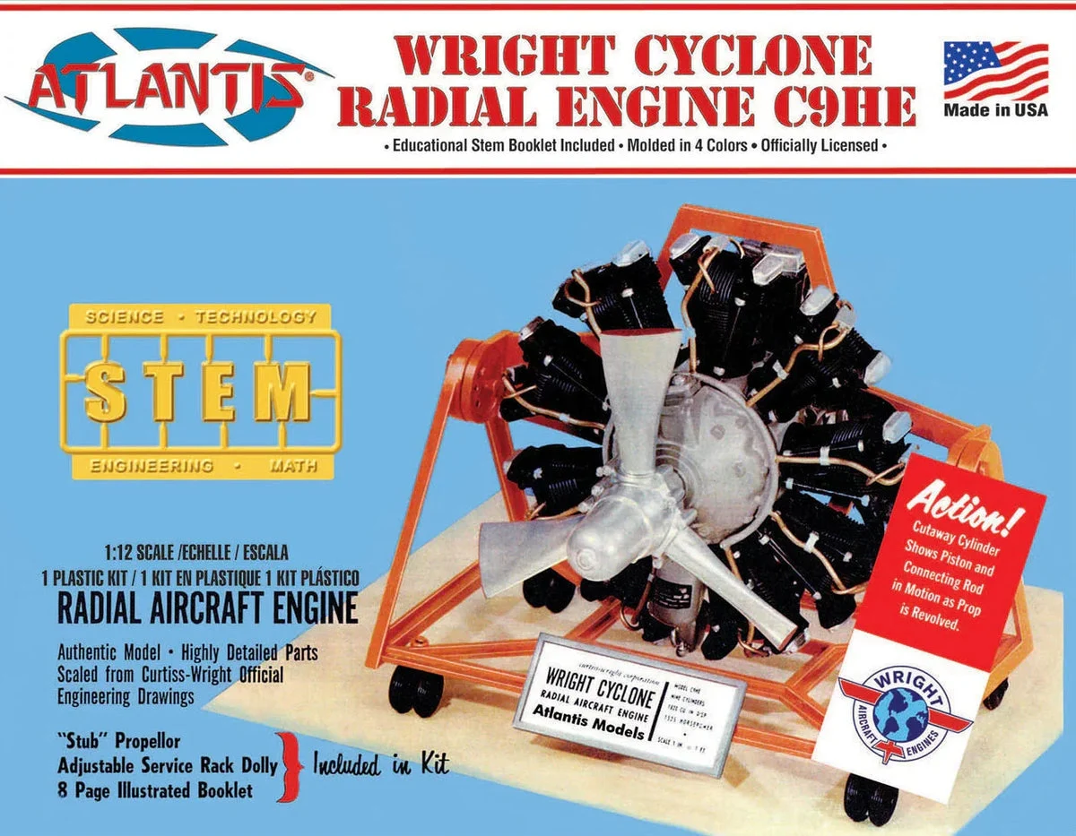 1/12 Atlantis Models Wright Cyclone Engine 6052