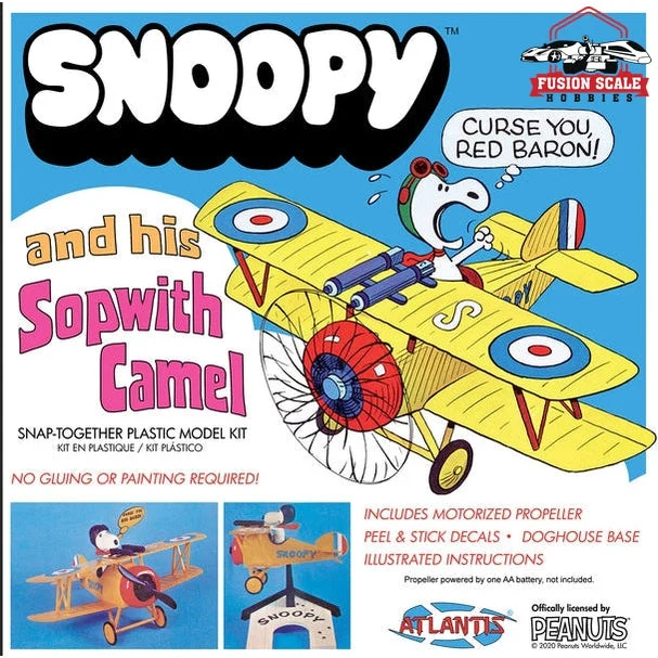 Atlantis Models Snoopy and his Sopwith Camel with Motor SNAP