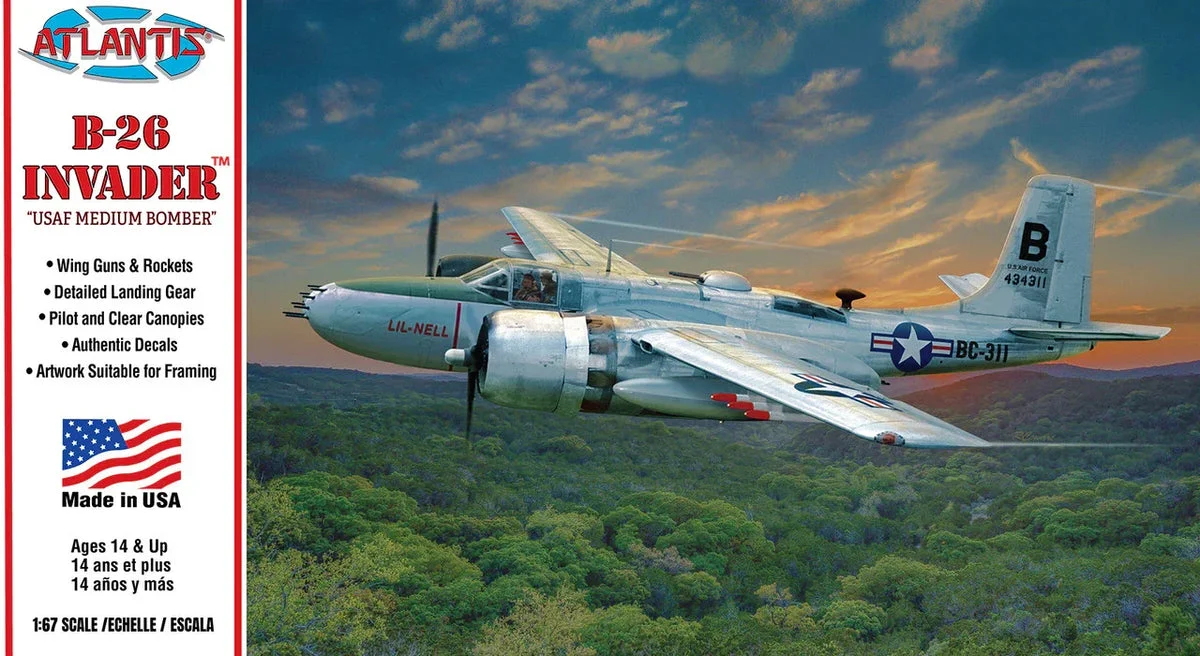 1/67 Atlantis Models B-26 Invader Medium Bomber USAF-6818
