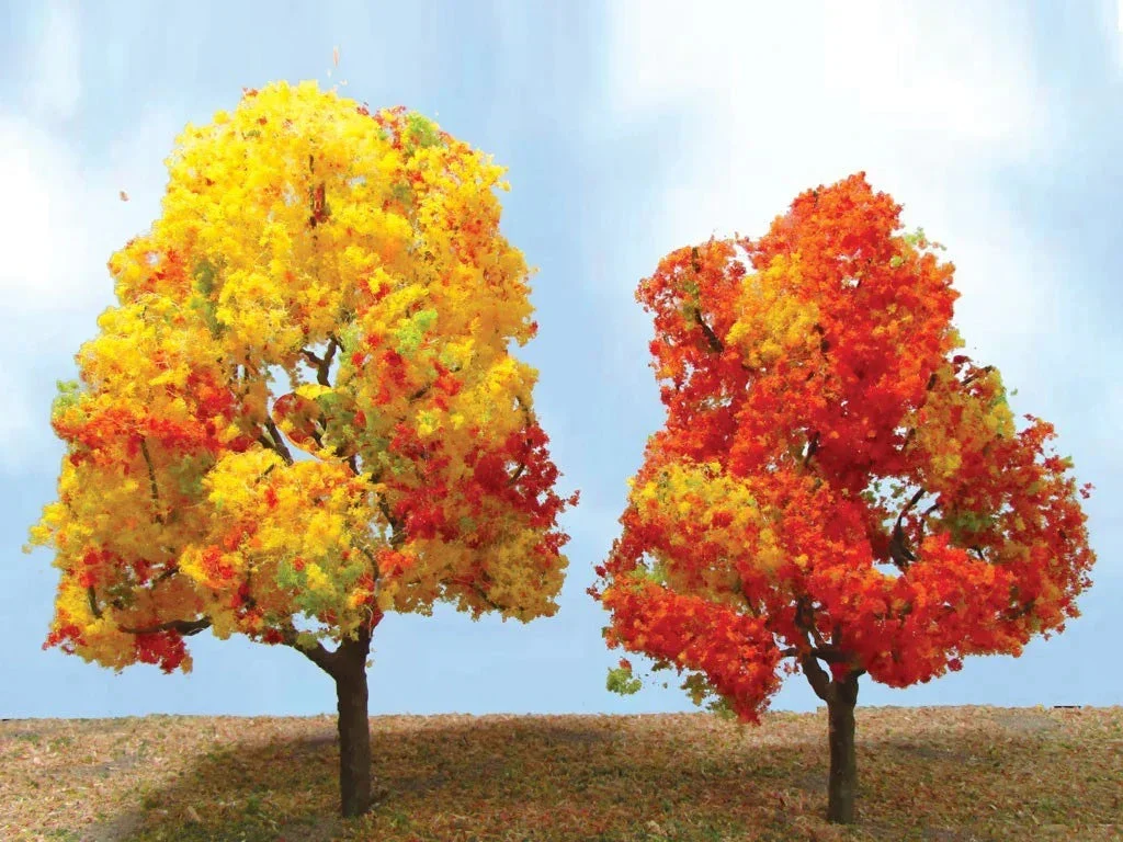 HO Scale JTT - Autumn Deciduous 3" to 3.5" 2/pk - 92319