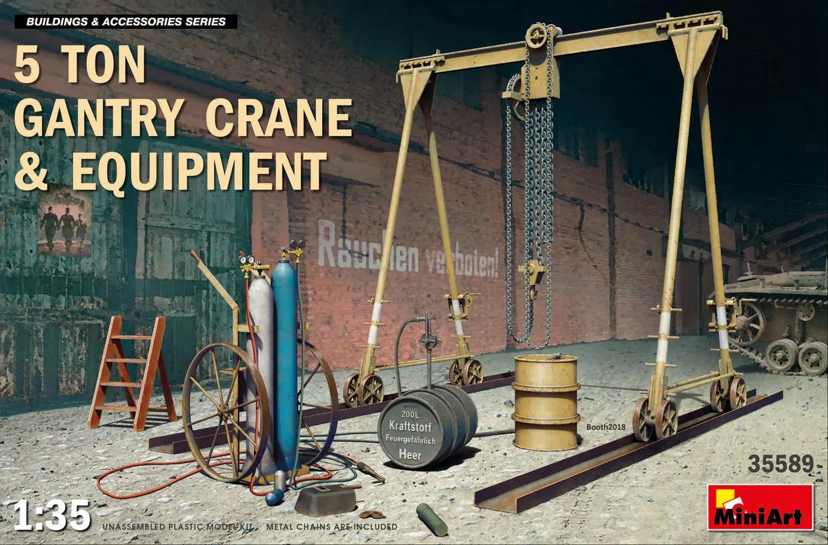 1/35 Mini Art 5 Ton Gantry Crane & Equipment 35589 - Mini Art Models