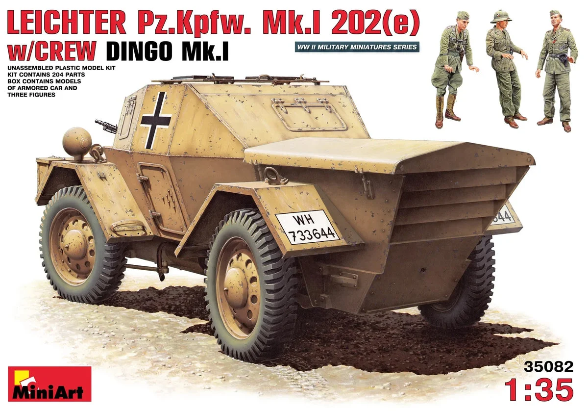 1/35 Mini Art - Leichter Pz.kpfw. 202(E) w/Crew Dingo Mk.I - 35082