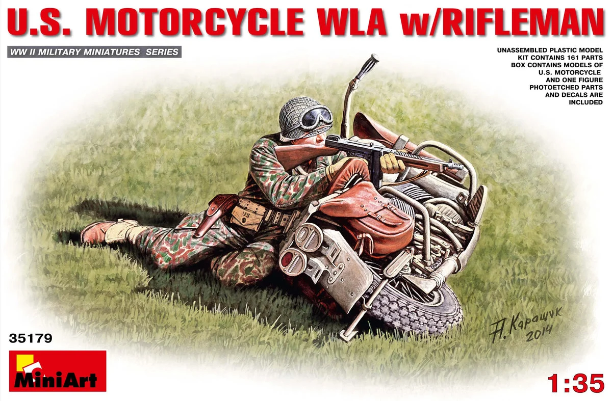 1/35 Mini Art - U.S. Motorcycle WLA with Rifleman - 35179