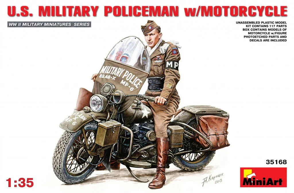 1/35 Mini Art - U.S. Military Policeman with Motorcycle - 35168
