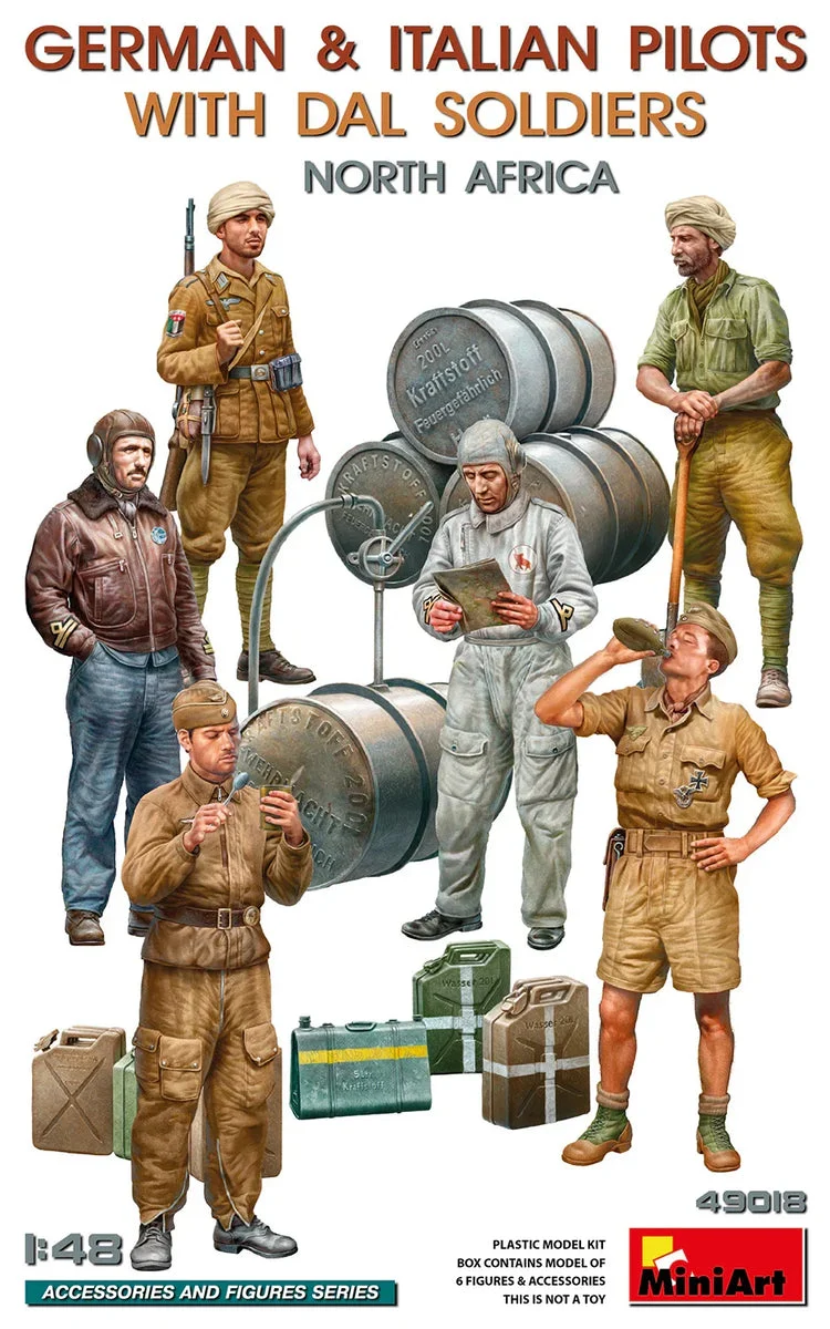 1/48 MiniArt German & Italian Pilots with Dal Soldiers - North Africa 49018