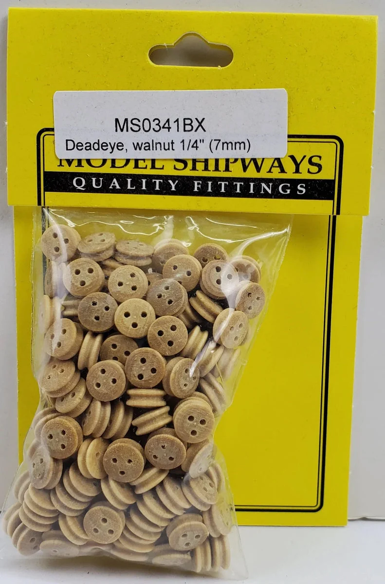 Model Shipways - 1/4" (7mm) Boxwood Deadeye 150 pcs - 341BX