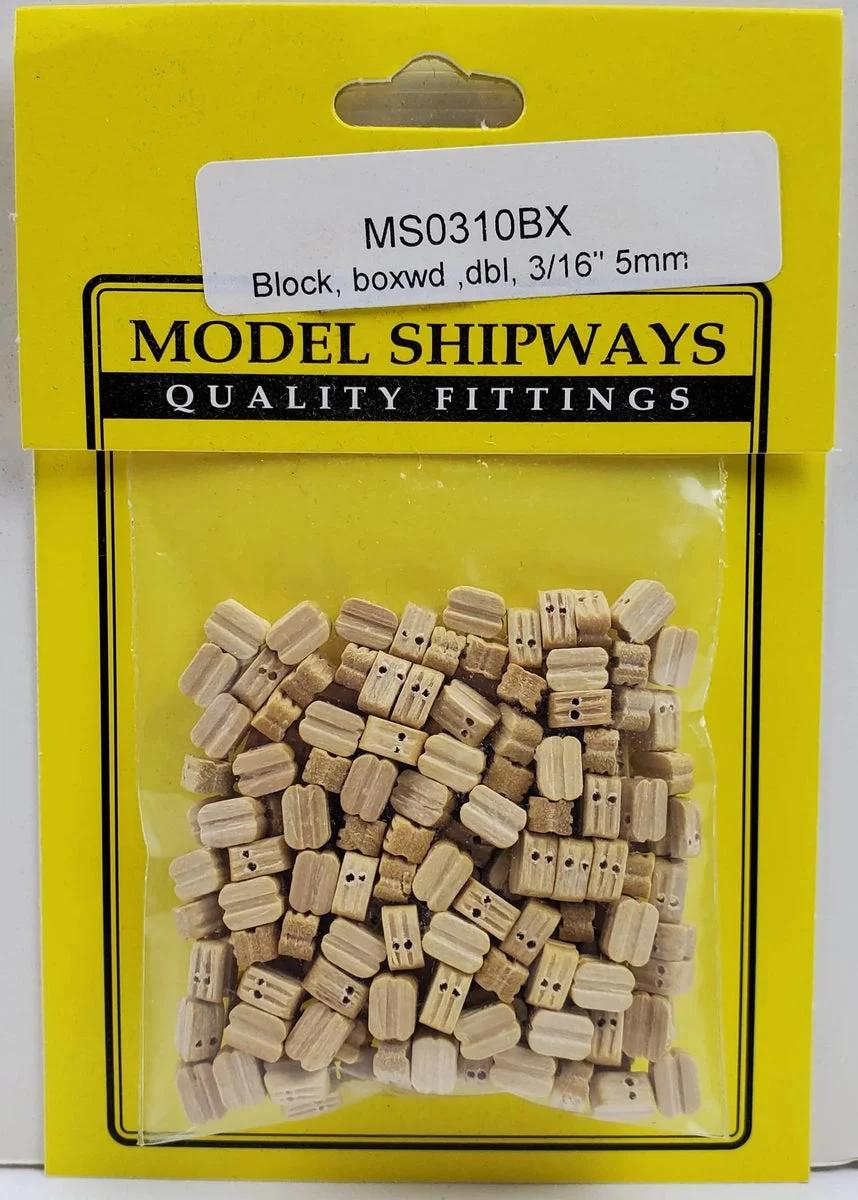 Model Shipways - 3/16" (5mm) Boxwood Double Sheave Block 150 pcs - 310BX