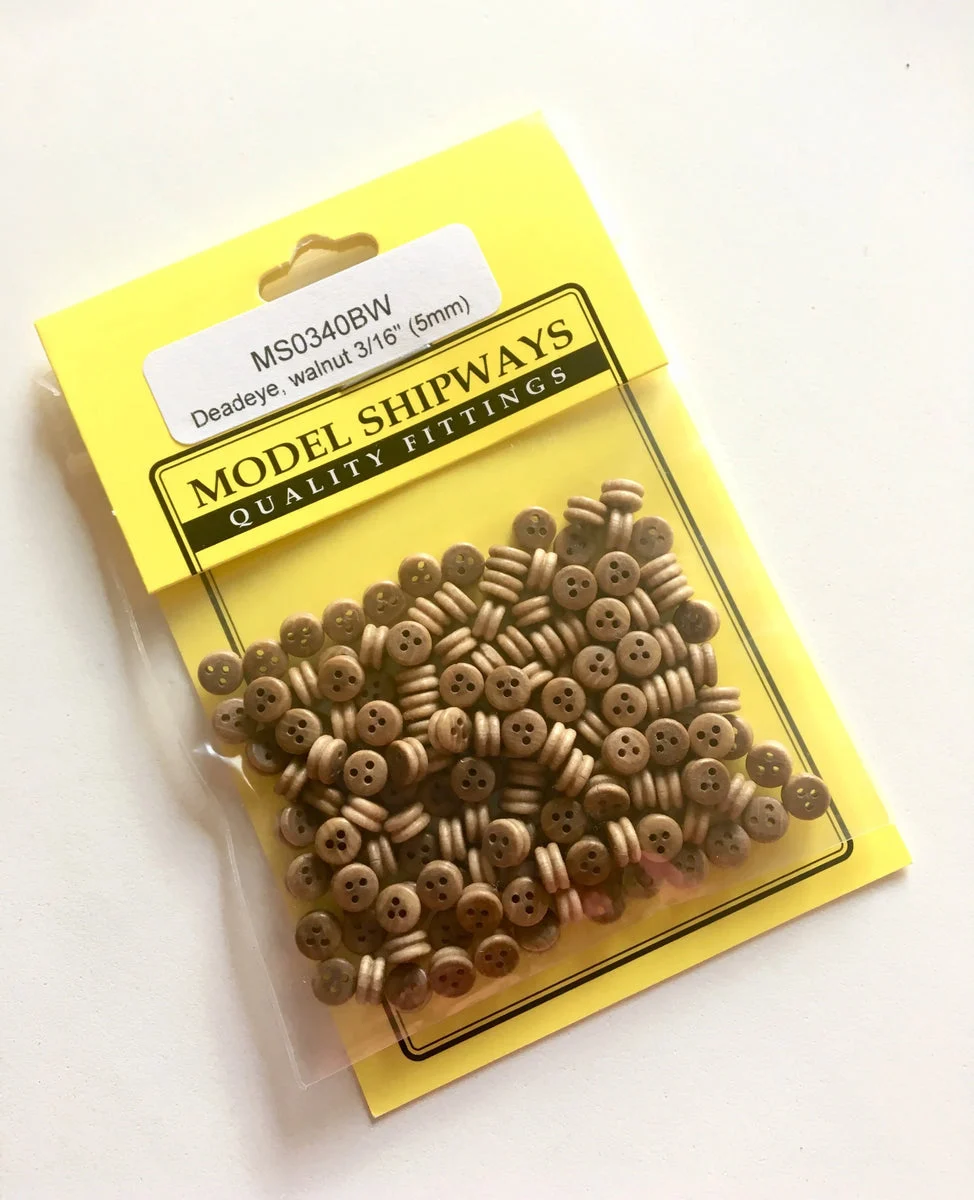 Model Shipways - 3/16" (5mm) Walnut Deadeye 150 pcs - 340BW