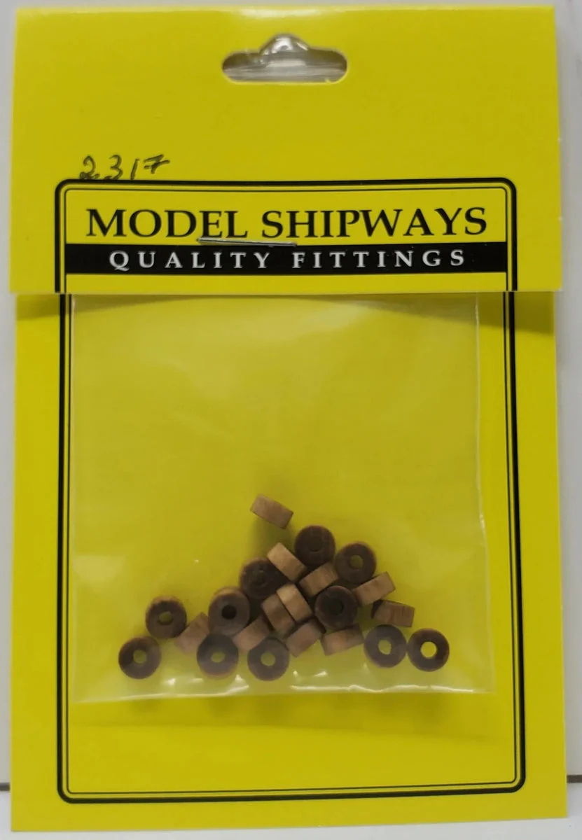 Model Shipways - 3/16" (5mm) Wood Canon Wheels (Trucks) 24 pcs - 2317