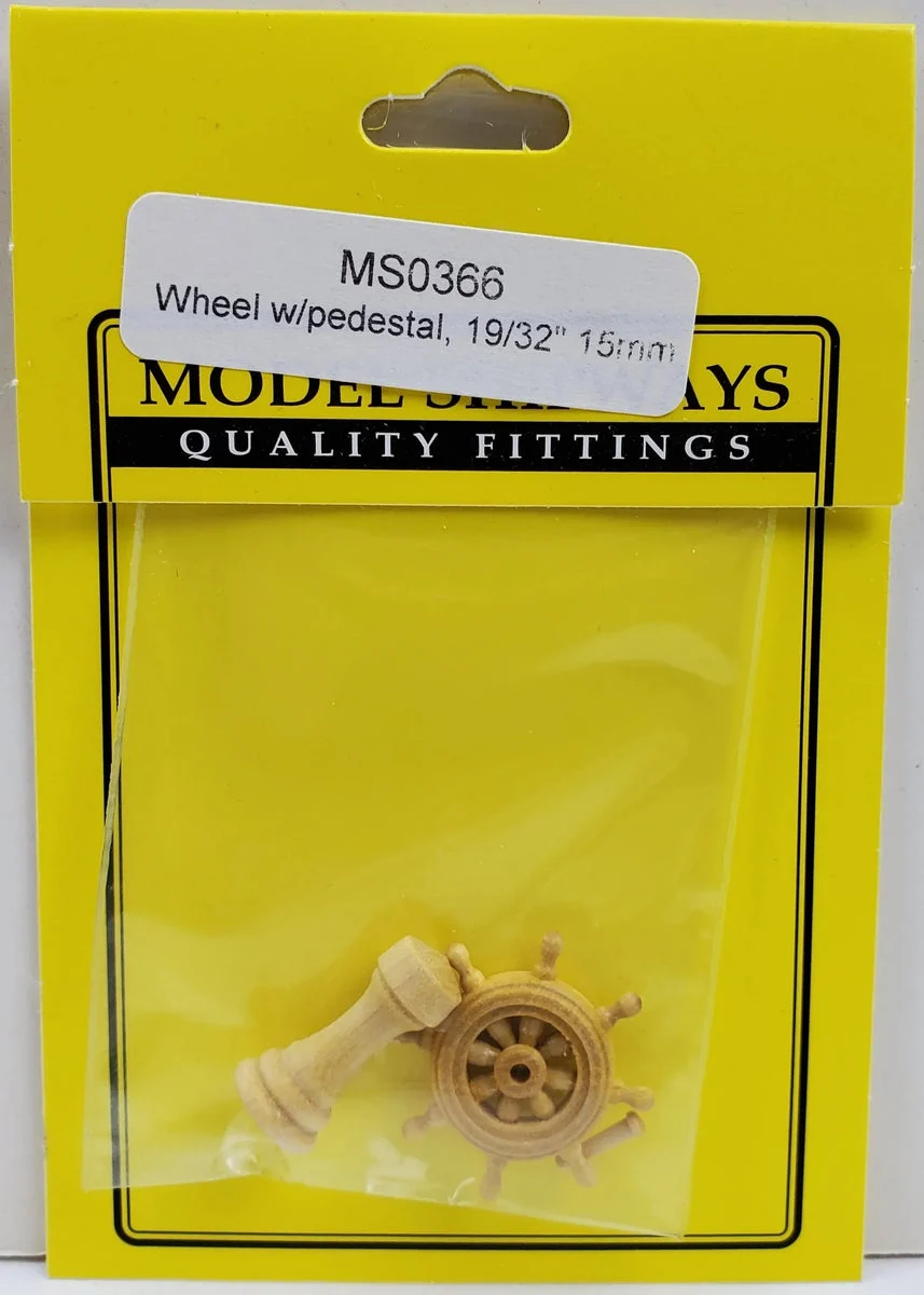 Model Shipways - 19/32" (15mm) Boxwood Helm & Pedestal 1 Set - 366