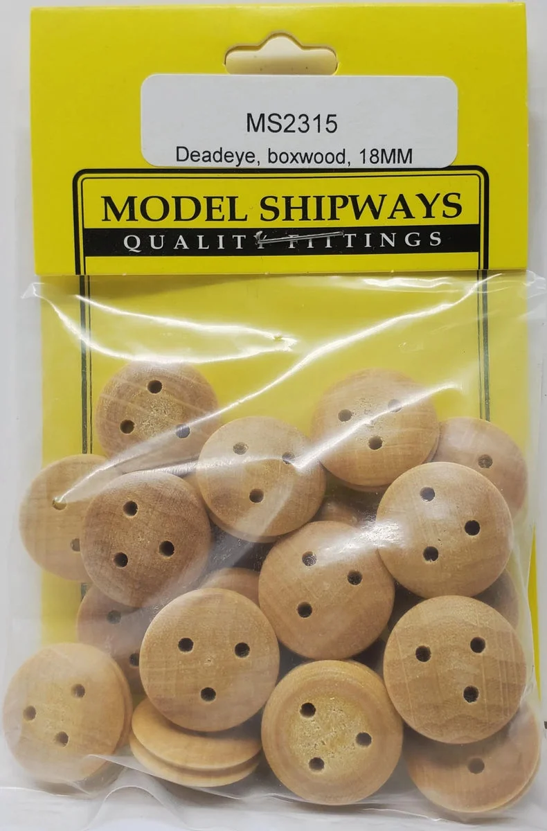 Model Shipways - 18mm Boxwood Deadeye 40 pcs - 2315