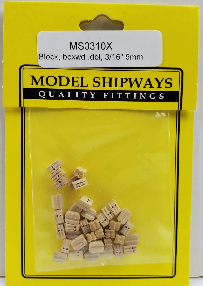 Model Shipways - 3/16" (5mm) Boxwood Double Sheave Block 30 pcs - 310X