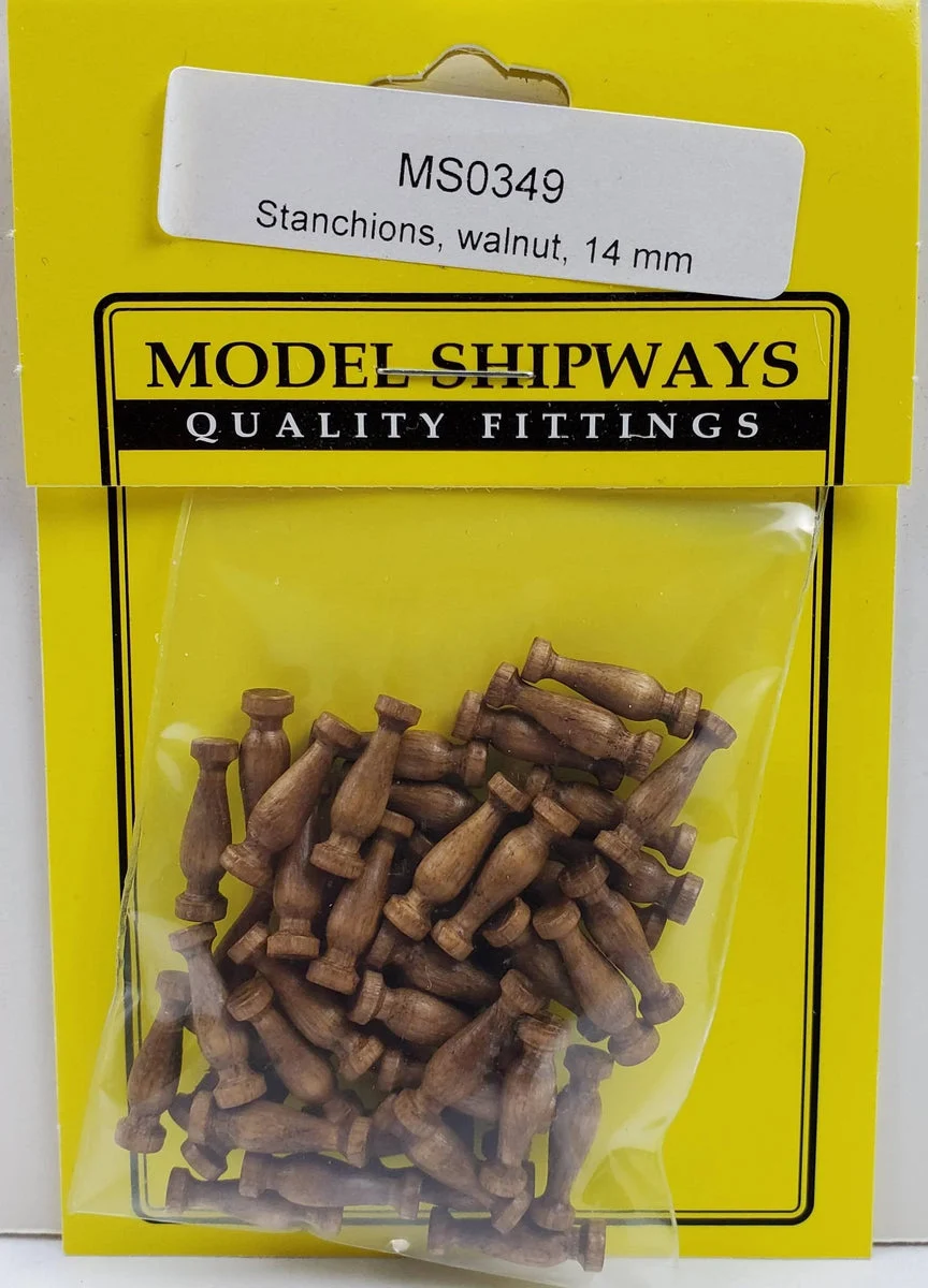 Model Shipways - 9/16" (14mm) Walnut Stanchion 40 pcs - 349