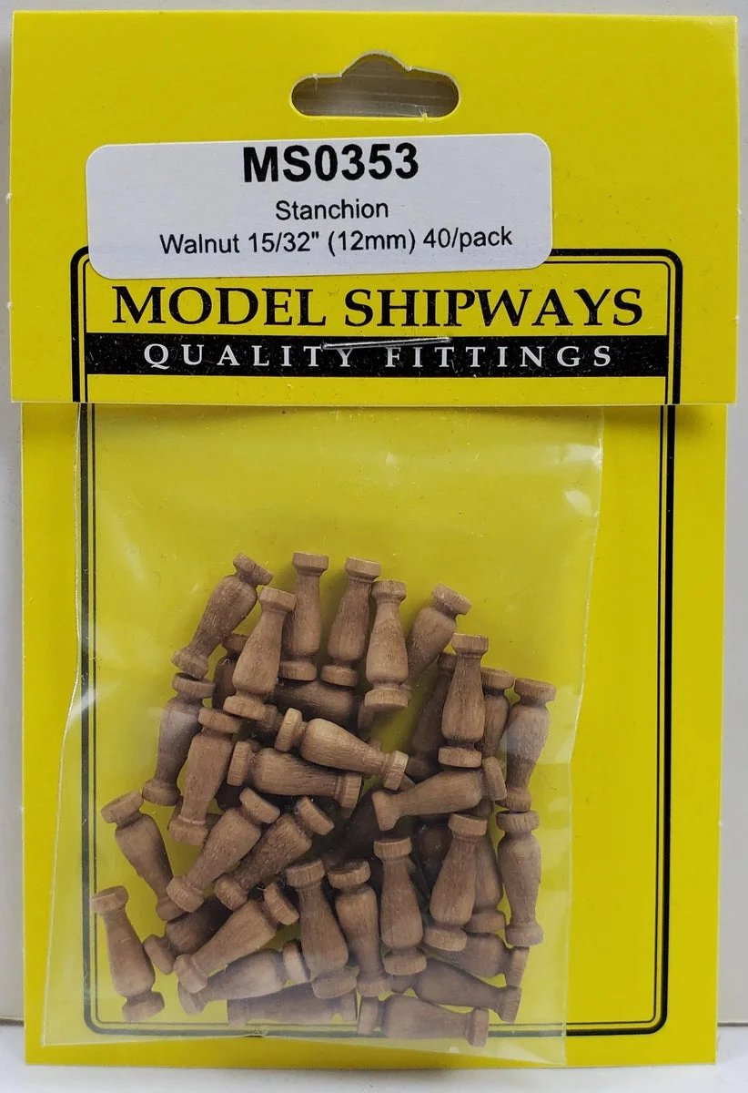 Model Shipways - 15/32" (12mm) Walnut Stanchion 40 pcs - 353