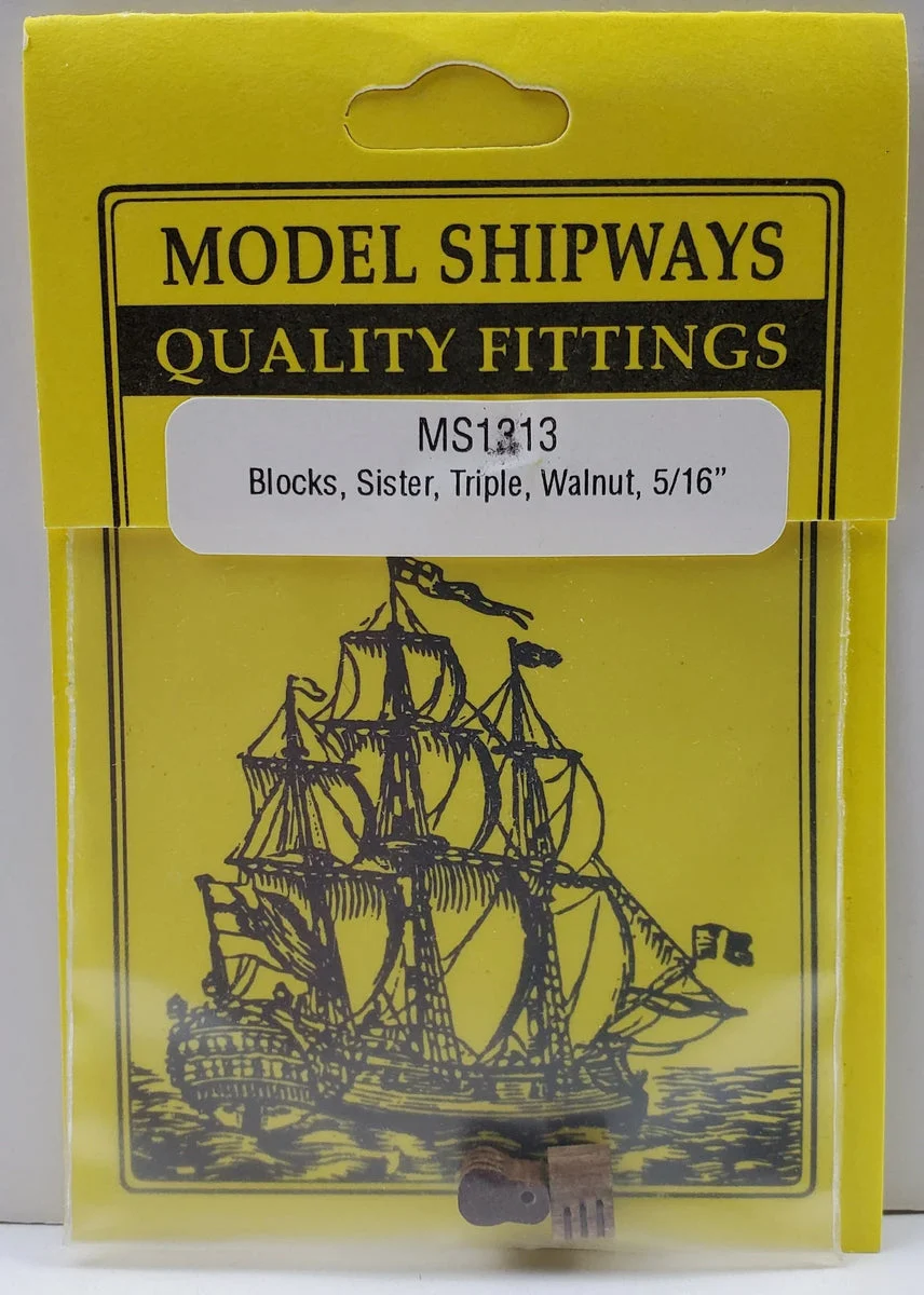 Model Shipways - 5/16" (8mm) Walnut Single Sheave Sister Block 4pcs - 1313