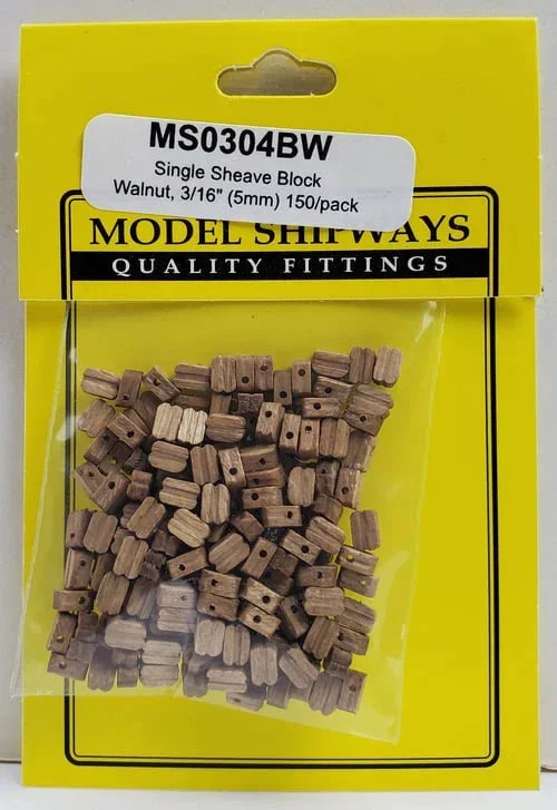 Model Shipways - 3/16" (5mm) Walnut Single Sheave Block 150 pcs - 304BW